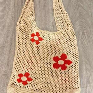 Knit flower bag
